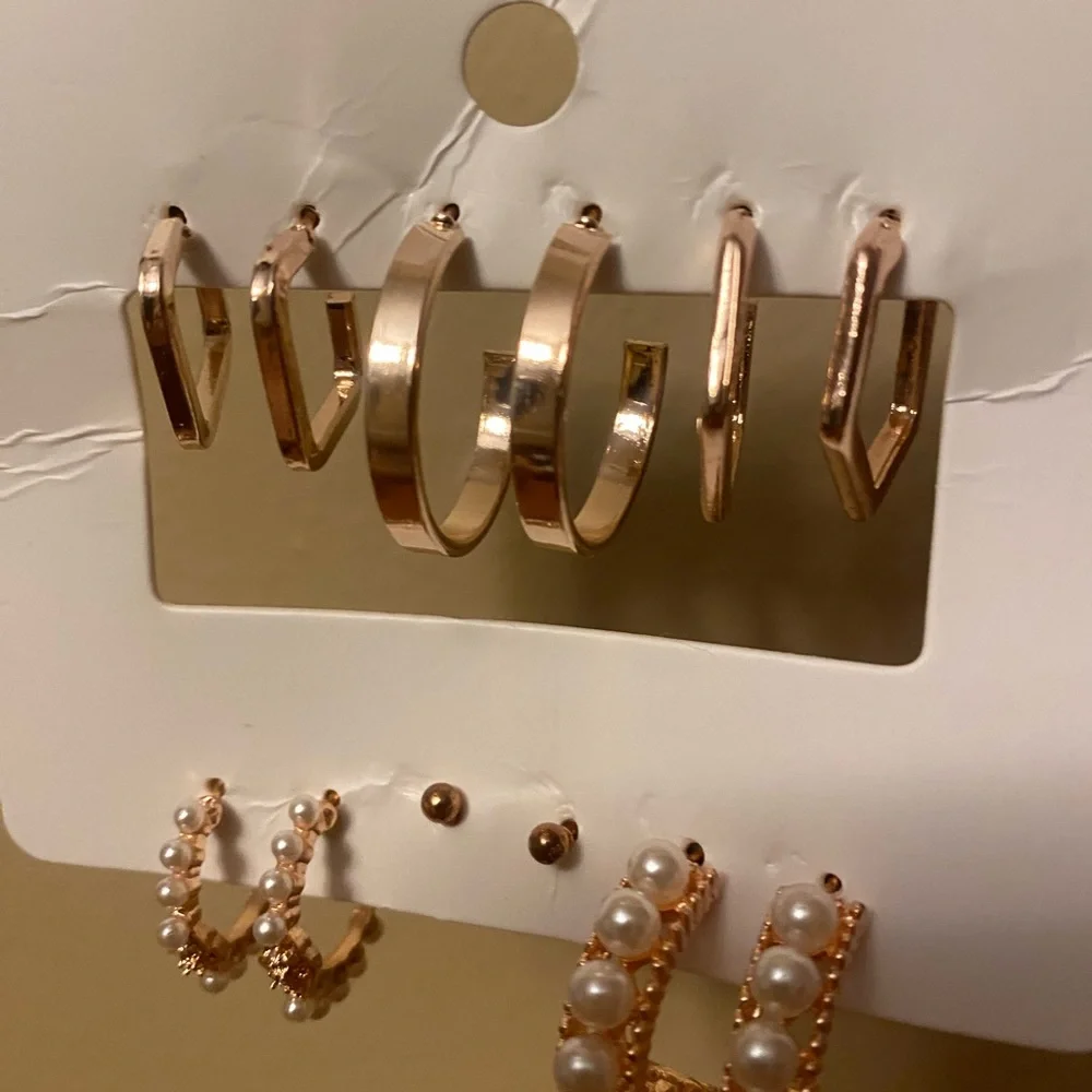 NEW rose gold fashion earrings set